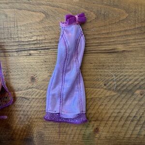 Barbie Fashionistas Halter Neck Doll Dress Dolls Metallic Purple Silver as is